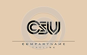 CSV Creative Unique Modern Letter Logo Design
