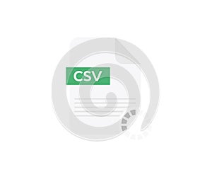 CSV file, Comma-separated values document type logo design. Downoald CSV label vector design and illustration.