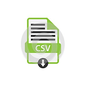 CSV file icon flat design