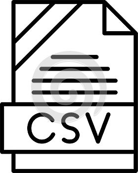 CSV Outline Vector Icon