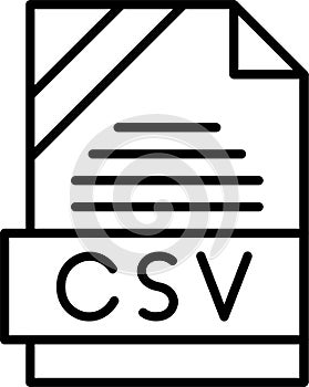 CSV Outline Vector Icon