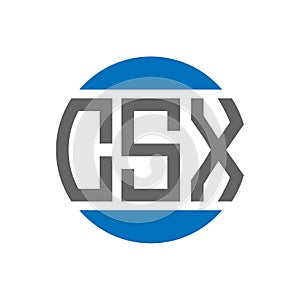 CSX letter logo design on white background. CSX creative initials circle logo concept.