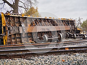 CSX railways  derailment up-close 2021