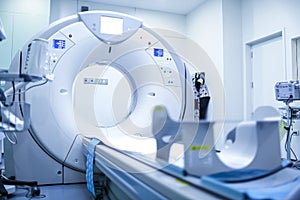 CT Computed tomography scanner in hospital laboratory. CT scan an advance technology for medical diagnosis