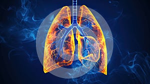 A CT model of a breathing lung, the outer outline photo