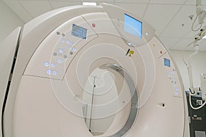 CT Scanner in hospital in radiography center.