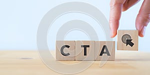 CTA-Call to action, marketing strategy concept. photo