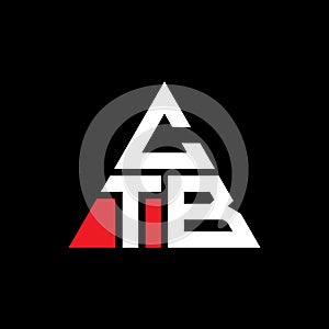 CTB triangle letter logo design with triangle shape. CTB triangle logo design monogram. CTB triangle vector logo template with red