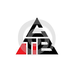 CTB triangle letter logo design with triangle shape. CTB triangle logo design monogram. CTB triangle vector logo template with red