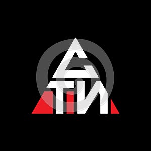 CTN triangle letter logo design with triangle shape. CTN triangle logo design monogram. CTN triangle vector logo template with red