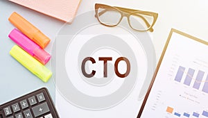 CTO Chief Technology Officer acronym, business concept background