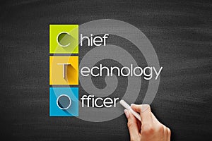 CTO - Chief Technology Officer acronym, business concept background on blackboard