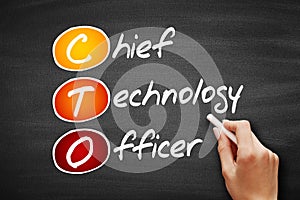 CTO - Chief Technology Officer, acronym concept on blackboard