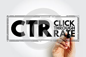 CTR - Click Through Rate acronym, business concept background