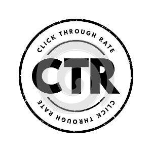 CTR Click-Through Rate - ratio of users who click on a specific link to the number of total users who view a page, email, or