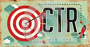 CTR Concept. Poster in Flat Design.