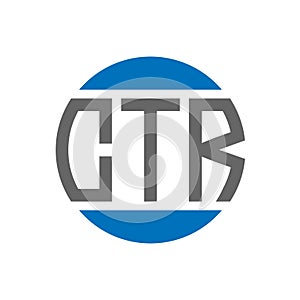 CTR letter logo design on white background. CTR creative initials circle logo concept.