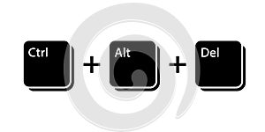 Ctrl Alt Del key icon photo