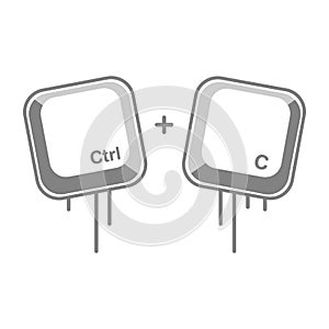 CTRL C button keyboard illustration