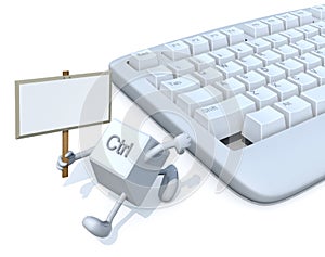 Ctrl key with banner run away from a keyboard photo