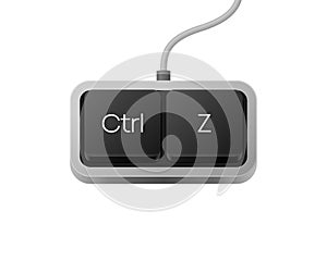 Ctrl Z or Copy Paste button combination. Computer Keyboard. Word on pc computer keyboard. Vector illustration.