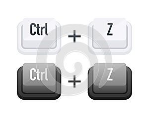 Ctrl Z Keyboard key. Shortcut keys. Hotkeys undo the last committed action