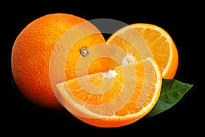 Ctrus fruit orange on black