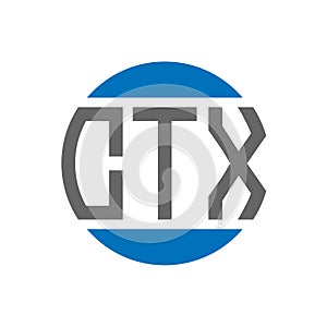 CTX letter logo design on white background. CTX creative initials circle logo concept.