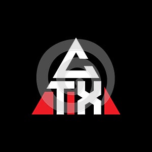CTX triangle letter logo design with triangle shape. CTX triangle logo design monogram. CTX triangle vector logo template with red