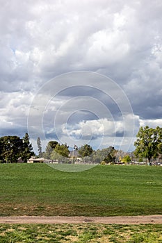 Cty golfcourse under cloudy sky