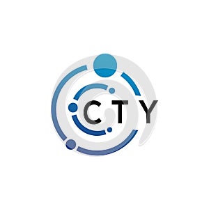 CTY letter logo design on white background. CTY creative initials letter logo concept. CTY letter design