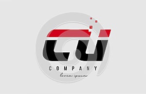 cu c u alphabet letter logo combination in red and black color. Creative icon design for company and business