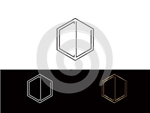 CU hexagon shape letters vector design