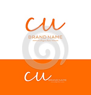 cu Letter Handwriting Signature Logo cu icon cu latter logo Design