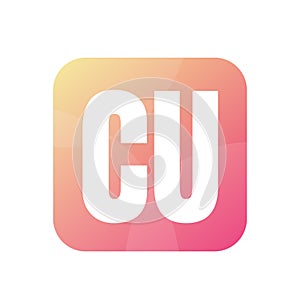 CU Letter Logo Design With Simple style