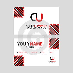 the CU logo letter with box decoration on the edge, and a bonus business card with a modern and horizontal layout.