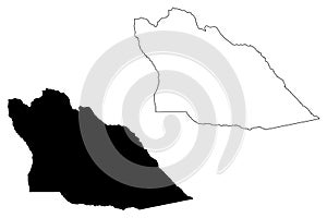 Cuando Cubango Province map vector photo
