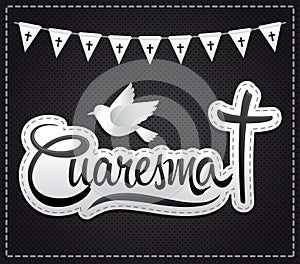 Cuaresma, Spanish translation: Lent, vector lettering photo