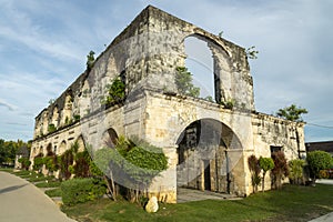 The Cuartel Ruins,relic of Spanish colonialism in Oslob,south-eastern Cebu Island,The Philippines