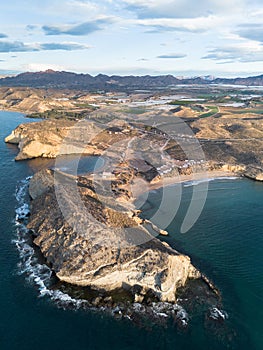 Cuatro Calas in Murcia aerial view