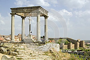 Cuatros Postes (Four Pillars or Posts) in the old Castillian Spanish village of Avila Spain photo