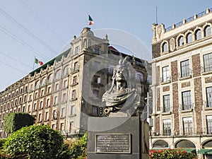 Cuauhtemoc monument statue in Zocalo ciudad de mexico, mexico city photo