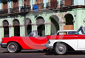 Cuba american Oldtimer in Havana City on the Main Street
