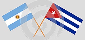 Cuba and Argentina. The Cuban and Argentinean flags. Official colors. Correct proportion. Vector
