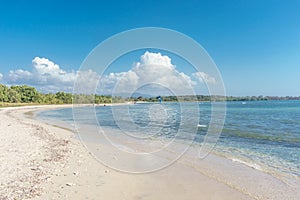 Cuba - Caribbean beach Playa Rancho Luna in Cienfuegos. Sandy coast