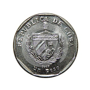 Cuba coin one peso  2007