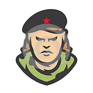 Cuba Communist revolutionary Vector Cartoon illustration.
