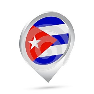 Cuba flag 3d pin icon