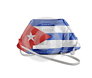 Cuba flag on anti pollution mask medical protection