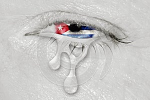 Cuba Flag in Crying eye